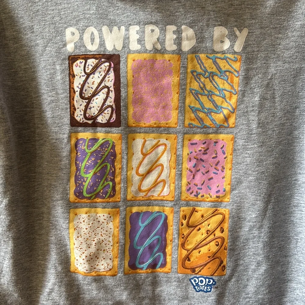 Justice Powered By Poptarts Gray Hoodie with Colorful Graphic Size‎ Large